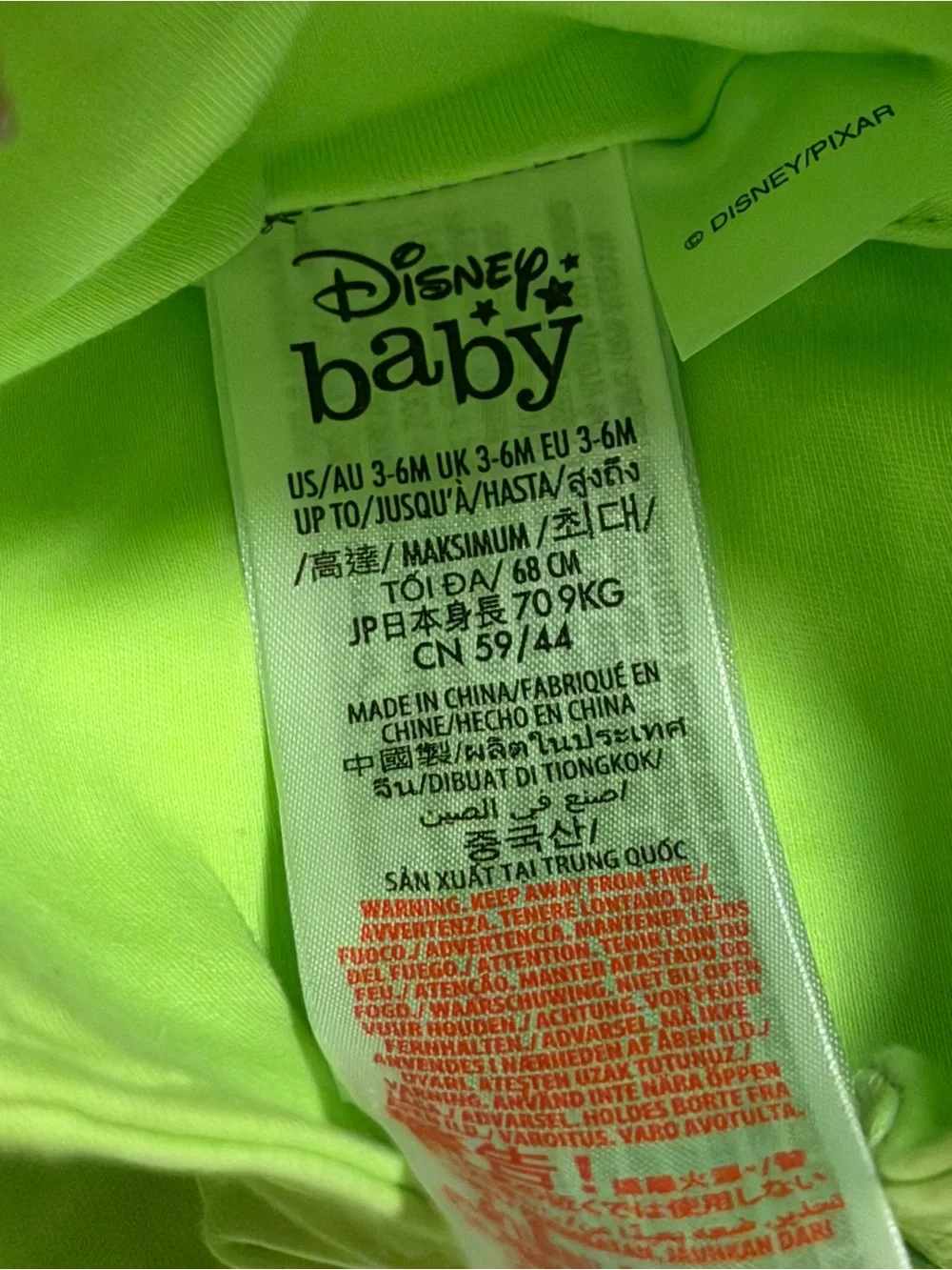 3-6m Mike Wazowski baby costume monsters inc